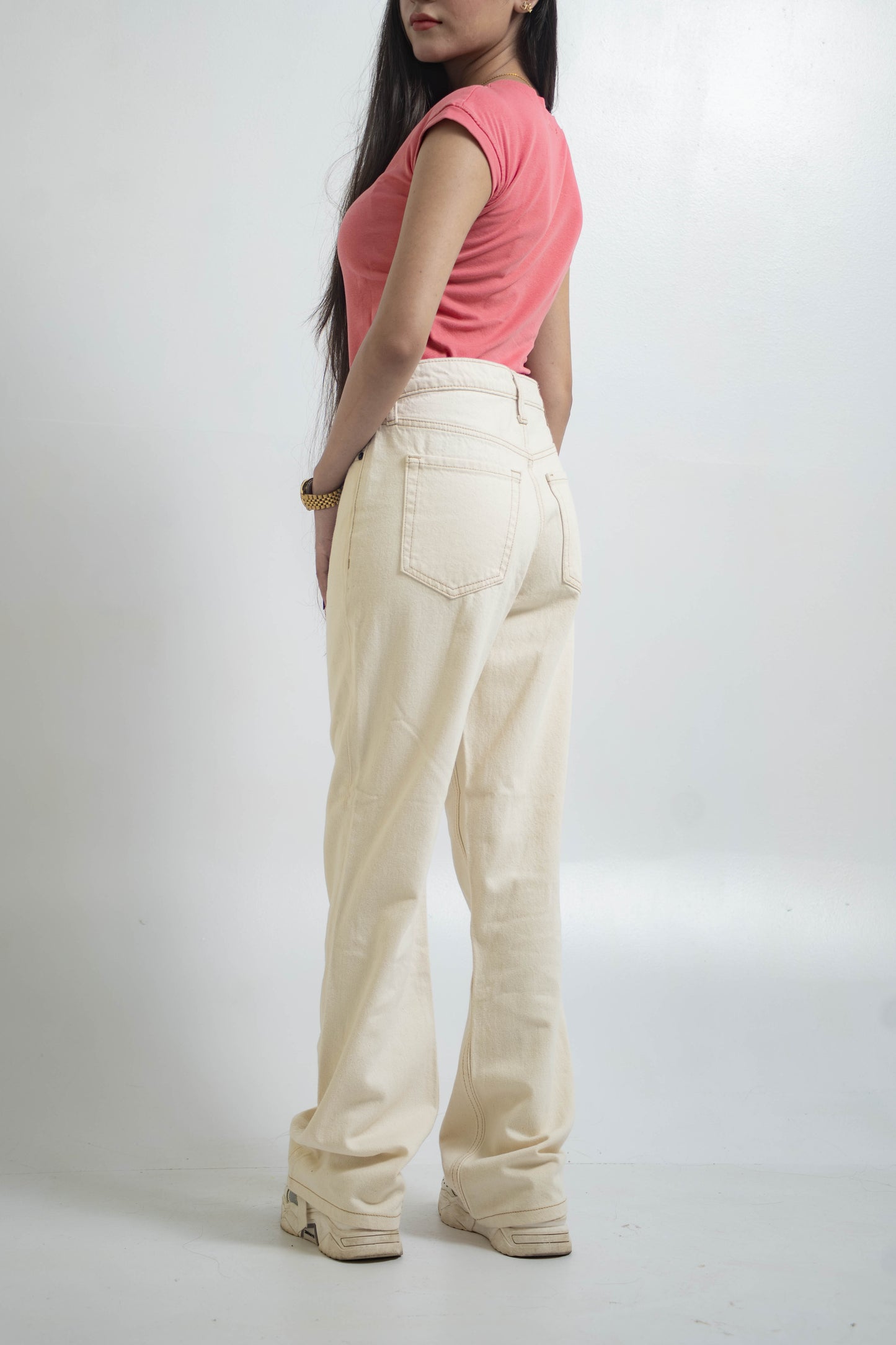 Banana Republic-Off White Bootcut jeans
