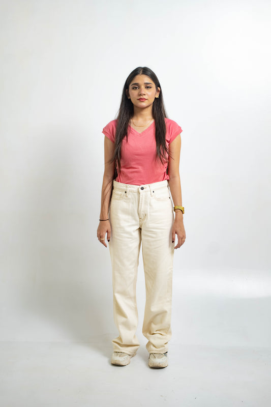 Banana Republic-Off White Bootcut jeans